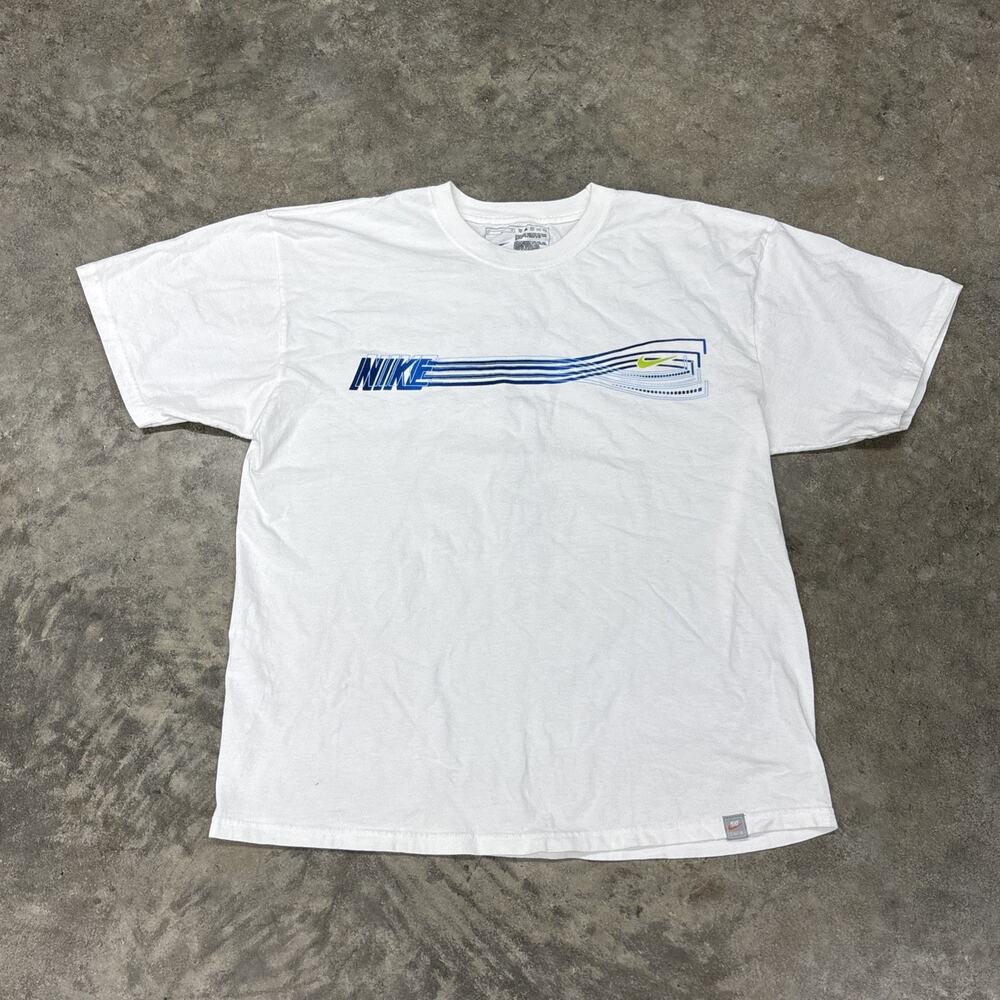 Vintage Y2K Nike Swim Tshirt White Sz Large Unisex Double Sided Graphic Print
